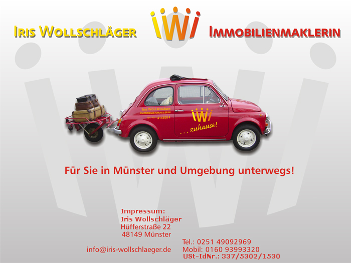 Iris Wollschläger - IWI - Immobilienmaklerin | Für Sie in Münster und Umgebung unterwegs | info@iris-wollschlaeger.de